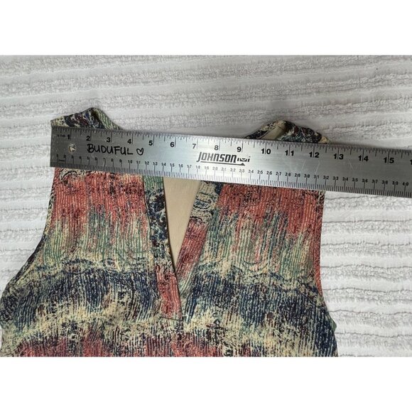 Newbury Kustom USA Womens Split Neck Multicolor A-Line Sleeveless Dress Medium - Picture 5 of 8